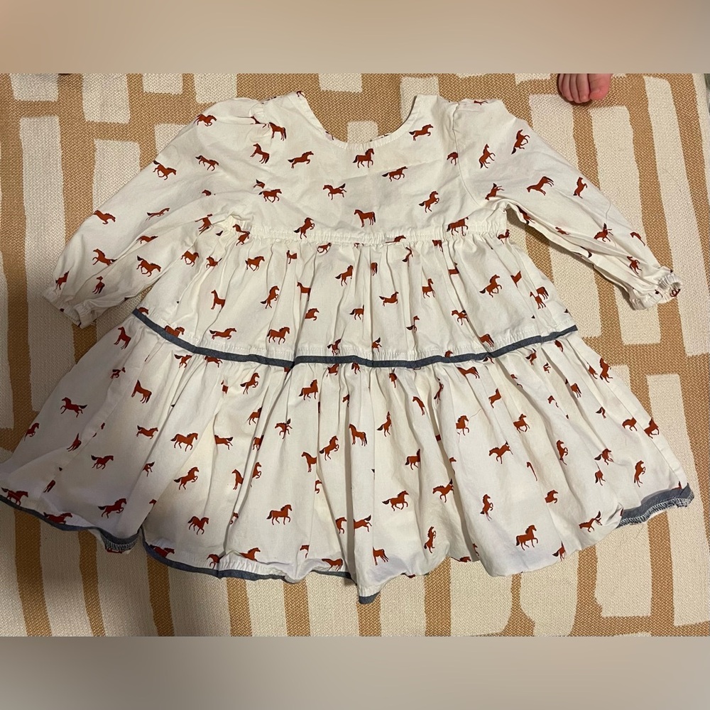White Dress with Horse Print
